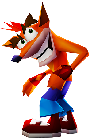 Crash Bandicoot low-poly render